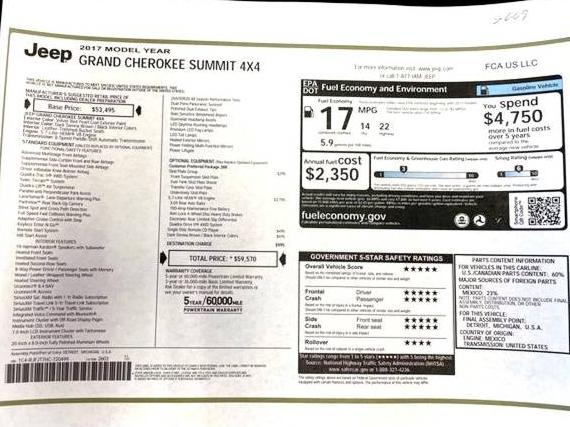 JEEP GRAND CHEROKEE 2017 1C4RJFJT7HC720499 image